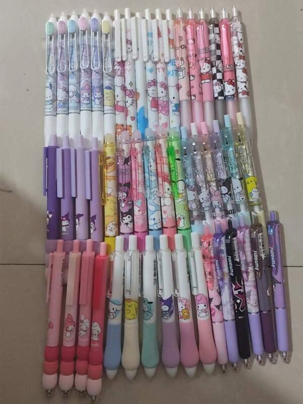 Sanrio Caneta esferográfica decorativa Sanrio de alta qualidade com logotipo ST fofo para o retorno às aulas