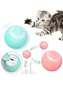 Gato Bola Brinquedo Elétrico Automático Rotação USB Recarga Interativos Interessante Acessórios