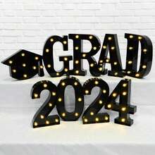 21.8cm LED Black Illuminated Letter & Number Decorative Light, Warm White, Battery Powered (Batteries Not Included), Suitable For Christmas Party Decor, Birthday Party, Baby Shower Decoration - Black - View 9