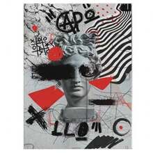 1pc Wall Arts Posters Optional Frame Modern Canvas Posters, David Statue Graffiti Art Canvas Painting David Head Sculpture Posters And Print Street Wall Arts Picture Room Decoration, Frameless ,Wall Art With Frame