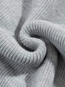 Casual Unisex Solid Color Minimalist Business Style Knit Pullover Top, V-Neck Short Sleeve Sweater, Spring/Summer - Grey - View 11