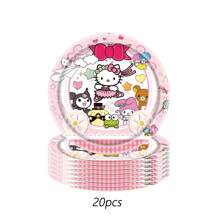 Sanrio 70pcs Sanrio Hello Kitty Party Supplies,Included Birthday Banner,Hanging Vortexs,Plates,Napkins,Tablecloth For Hello Kitty Birthday Party Decorations,For Hello Kitty Party Decorations,Hello Kitty Birthday Party Decorations,Hello Kitty Party Decorations