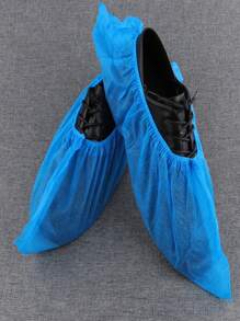 100 pièces Couvre-chaussures jetables en non-tissé rembourrés, antidérapants, résistants à l'usure et imperméables pour salles informatiques, laboratoires, ateliers sans poussière, pour étudiants, adultes et enfants