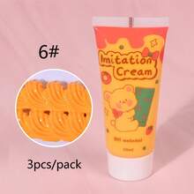 3pcs*50g 33 Colors Available Candy Color Simulation Cream Glue Colorful Cream Clay For Diy Phone Case Kit/Carfts Decoration Silicone Cream Adhesive For Diy Jewelry Random Packing