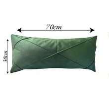 Kit 2 Large Draped Rectangular Baguette Cushions, Full 70cm X 30cm - Green - View 2