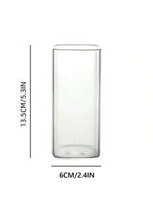 1 chiếc cốc thủy tinh hình chữ nhật 400ml có sọc, cốc thủy tinh trong suốt có nắp và ống hút, cốc cà phê đá, cốc trà, cốc nước ép, cốc nước lọc. - Trong sáng - Xem 3