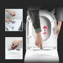 Soft Close Toilet Seat Cover – D-Shaped Antibacterial Bidet-Compatible Hygienic Toilet Seat With Quick Release Hinges, 360° Rotation For Easy Cleaning, No-Slam Quiet Closing, Universal Fit For Home/Hotel/Office (White) - White - View 8