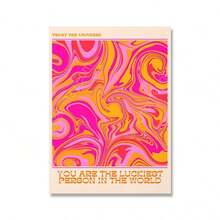 1PC Modern Retro Aesthetic Posters And Prints Orange Pink Preppy Y2k Quote Wall Arts Canvas Painting Wall Picture For Dorm Room Decor Optional Frame ,Wall Art With Frame - Multicolor - View 22