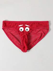 3件套男士性感眼睛印花图案透气舒适平角内裤带袋 - 彩色 - 查看 5