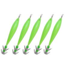 5 Packs Glow-In-The-Dark Squid Jigs - UV Reactive Octopus Lures With Multi-Tentacle Hooks For Night Fishing | Saltwater Flashing Lures For Calamari, Cuttlefish & Deep Sea Angling