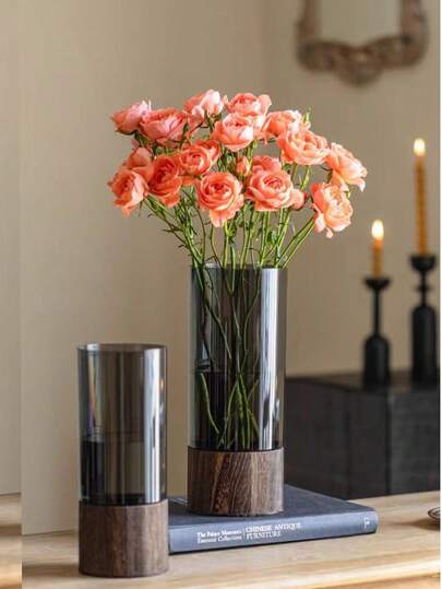 1 chiếc bình hình trụ Acrylic, nhiều màu, độ trong suốt cao, không vỡ, dễ vệ sinh, thủy canh, hoa tươi, trang trí nhà cửa cho phòng khách/phòng ngủ, phong cách Scandinavia, phổ biến cho mùa xuân/hè