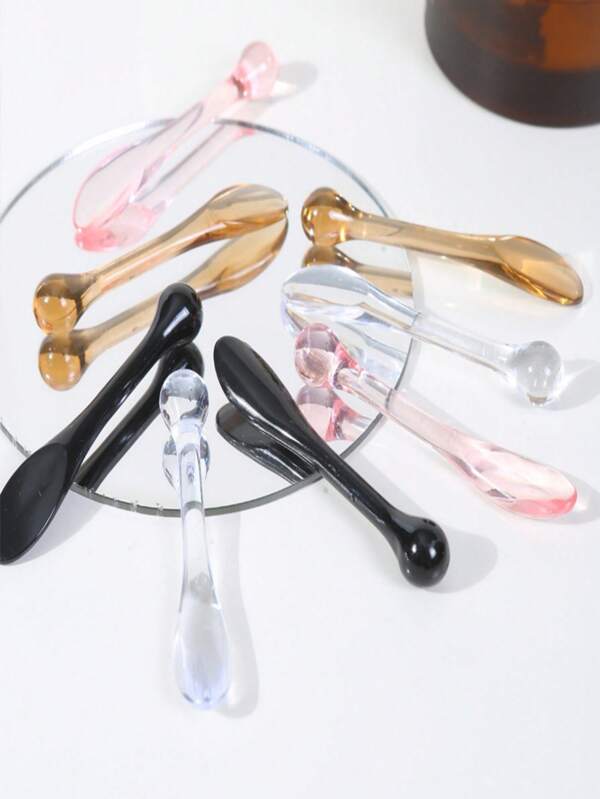 Cream Scoop Eye Ball Massage Stick Multifunctional Eye Cream Mask Spoon Subpackage Small Scoop Beauty Makeup Mask Tool Cream Scoop Plastic Eye Cream Scoop Subpackage Small Scoop Acrylic Round Head Facial Massage Stick Eye Cream Daub Stick Stirring Stick Transparent Pick Stick Mask Scoop.