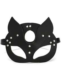 Mask Half Eyes Cosplay Face Cat Holster Mask Cosplay Mask Women's Leather Fun Cat Mask Black Halloween
