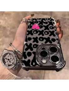 Una elegante funda para teléfono no incluye un cordón ni un soporte. Diseñpara 16/15/14/13/12/11 Xs Pro Plus. Funda de lujo con acabado galvanizado transparente, protección caídas, antichoque en las cuatro esquinas, cubierta protectora para teléfono, color negro plateado,, XO Hot Fashion 07v-I060. - Plateado - Ver 2