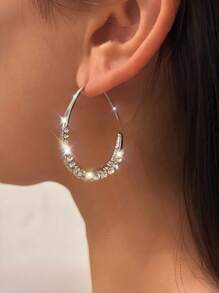 Boucles d'oreilles à créoles légères en forme de larme pour femmes, grandes boucles d'oreilles ovales dorées brillantes avec languette, bijoux d'énoncé hautement polis, cadeau pour femmes et adolescentes, boucles d'oreilles à créoles en forme de U simples pour femmes - été - bijoux