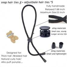 10 Stück einstellbare Haarband Scrunchies, natürliche lockige Afro Haargummi, Damen Lässig Haargummi, unifarbig, Haarstyling, Haarzubehör, Haaraccessoires