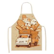 1pc Nail - Art & Heart - Felt Fashion Apron 3D Pattern Linen Apron For Home Cooking, Kitchen Wear, And Cooking Enthusiasts