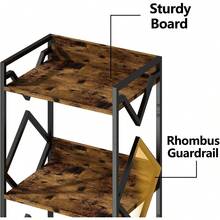 Librero Minimalista de 3 Niveles, Librero Organizador Industrial, Librero Esquinero Moderno, Mesa Auxiliar, Estante para Libros Metal, Mueble Pequeño para Sala de Estar, Recamara, Oficina - 3 niveles - Ver 6