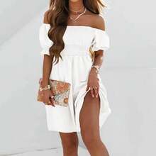 Dresses For Women 2024 Plus Size Summer Dresses For Women 2024 Midi Off Shoulder Puff Sleeve Dress Vestidos Verano Moda 2024 - Black - View 7