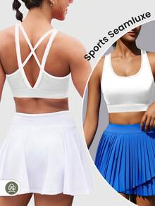 DINBEY “女士运动文胸 - 高支撑、高强度、系带式模杯运动文胸”