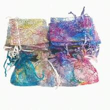 50pcs Vibrant Coralline Organza Gift Bags Wedding Party Favors Mesh Gift Bags - Assorted Sizes, Drawstring Closure, Perfect For Birthdays, Weddings, Anniversaries, And Holidays, Event Favor Bags | Floral Mesh Bags | Sheer Organza Bags Jewelry Pouches - Multicolor - View 8