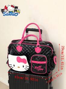 Sanrio 1pc Sanrio Hello Kitty Pink PU Sports Gym Bag, Large Capacity Travel Luggage Bag, Utility Tote, Zipper Closure, Ideal Gift For Travel, Outdoor Sports, Fitness, Street Shooting