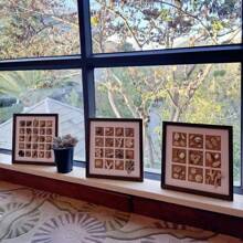1pc DIY Shell Photo Frame, Handmade For Parents-Child, Couples, Peach Wood Color Frame