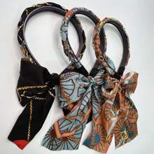 1pc/3pcs Satin Print Chain Ribbon Braided Headbands Hair Accessories For Women Hairband Hair Hoop