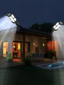 1 Peça Luminária de Parede LED com Sensor de Movimento Alimentada por Energia Solar, Prova d'água IP65, 3 Modos de Iluminação, Controle Remoto, Ângulo Ajustável, Lâmpada de Segurança Plástica para Jardim, Área Externa, Caminho, Entrada
