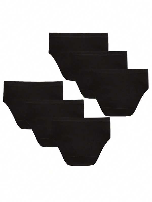 Paquete de 6 bragas minimalistas de unicolor y triángulo para niñas, cómodas y transpirables