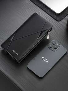 GERUOLA Billetera larga de cuero genuino para hombres, monedero con función multifuncional anti-robo con ranuras para tarjetas, diseño minimalista, de alta calidad en cuero vacuno, regalo perfecto para hombres, día del padre, fiestas, casual y moda, anti-escaneo - Café integral - Ver 8