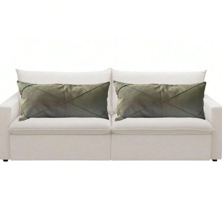 Kit 2 Large Draped Rectangular Baguette Cushions, Full 70cm X 30cm - 灰色 - 查看 1