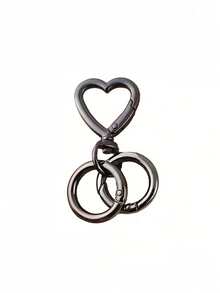 1 Set Heart Shaped Spring Clasp And Spring Ring Combination, Convenient For Keychain, Dog Leash, Backpack Accessories, Keychain Pendant, Openable Handbag Strap Connector, Outdoor Camping Hiking Accessories, Suitable For DIY Lanyard Dog Clips, Jewelry Metal Keychains, Metal Shaped Keychains, Bag Clips, Dog Leash Clips - Multicolor - View 10