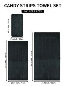 1/3pcs Set - Dark Gray Water Wave Pattern Towels - 3pcs Face Towels/3pcs Bath Towels/1pc Large Bath Towel - Coral Fleece Material - High-End Texture - Skin-Friendly Soft Comfortable - Strong Absorbency And Drying Effect - Suitable For Hotel, Spa, Outdoor, Yoga, Vacation, Camping, Swimming Pool Etc. - All Season - Simple And Useful Bathroom Towel Set Back To School For Beauty Salon Home Bathroom