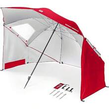Unisex's, Multi-Purpose Sun Umbrella For Garden, Easy Folding Setup, Red, 52-Inch - Red - View 1