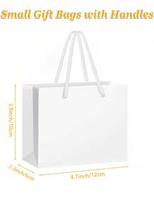 10 pièces Sacs en papier kraft blanc avec anses, sacs cadeaux blancs, sacs cadeaux de couleur unie, mini sacs de shopping portables et petits pour boutique, mariage, fête, baby shower, anniversaire, cadeaux, demoiselles d'honneur, fête des mères, remise des diplômes
