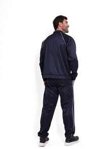 Kit With 2 Pants And 2 Shirts Men's Tracksuit/Set Flannel Chimpa Polyester Sports Outdoor-Athletic Sporty Style Striped Winter Slim Fit Zipper Beach Going Out Night Sports Cycling Casual Weekend Mother's Day - 藏蓝色 - 查看 7