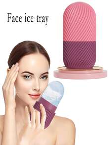 1 件硅胶面部冰块托盘、美容冰滚轮模具、面部浮肿减少冰按摩工具、学校、返校、旅行、旅行必需品、家庭必需品、水疗、按摩工具、按摩、按摩器、水疗 - 彩色 - 查看 2