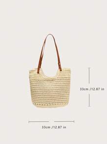 Yogodlns New Arrival Hollow Out Tote Bags For Women Large Capacity Straw Woven Handbag Shoulder Bag Vintage Travel Beach Bag Shopping Pack Beach Bag School Bag, Back To School Backpack, Large Capacity, Laptop Compartment, Luggage Strap Design, Portable, Classic Casual, Suitable For Teen Girls Women College Students, Perfect For Back To School, First Day Of School, Middle School, High School, Outdoors, Travel, Outings, Vacation Bag For Summer, Beach Purse, Perfect For Summer, Vacation & Daily Use, Travel Must Haves, Hottest Beach Bags For Women, Beach Necessities, Beach Essentials,Beach Stuff & Summer Essentials, Newest Holiday Bag