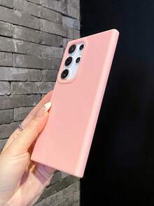 Solid Color Minimalist Soft Silicone Phone Case, Compatible With IPhone 13, 14, 15, 16, Pro, Pro Max, Plus - Pink - View 7