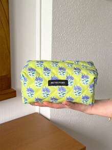 Bolsa de almohada portátil, bolsa de maquillaje grande, bolsa de cosméticos, bolsa de viaje, bolsa de maquillaje grande para niñas, bolsa de almacenamiento dulce, regalos para chicas adolescentes, bolsa de maquillaje de verano para mujeres, bolsa de cosméticos con estampado floral, organizador de maquillaje vintage, bolsa de artículos de tocador para viaje para brochas de maquillaje, cuidado de la piel y esmalte de uñas en gel - perfecto como regalo para niñas, amigas, cumpleaños, bodas, fiestas, suministros de maquillaje, herramientas de maquillaje, bolsa de almacenamiento, artículos de viaje