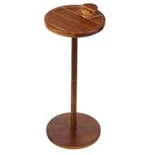 Mini Wooden Base Elegant Round Side Table, Rosewood Weighted Base Drink Table, Small Round Side Table With Phone Holder, Suitable For Small Spaces, Martini And Cocktail Base Side Table, Applicable For Apartment, Dorm, Home - Multicolor - View 9