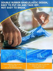30/100 piezas Cubiertas de zapatos desechables | Protectores de zapatillas mullidas para el hogar, accesorios para zapatos, cubiertas de zapatos resistentes al polvo y a las manchas, cómodas y antideslizantes, diseñadas para proteger los zapatos en hogares, oficinas, hoteles y otros lugares, manteniendo los zapatos y los pisos limpios - Multicolor - Ver 5
