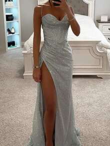 PARTY SLING DRESS  LOOSE  SPLIT