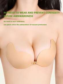 4pairs (2 Pairs Apricot + 2 Pairs Black) Adhesive Strapless Backless Sexy Silicone Bra Breast Petals Women Invisible Bra For Dresses Lingerie Lift & Enhance Small Bust