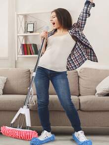 4pcs Soft Washable Reusable Floor Cleaning Foot Socks, Multi-Functional Slouchy Mop Slippers, Removable Floor Cleaning Slippers - Multicolor - View 5