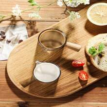 4pcs/2pcs/1pc 100ml Mini Graduated Scald-Proof Handle Cup, Espresso Cup, Milk Cup, Sauce Cup, Precise Measuring Cup, Compact & Cute, Convenient & Practical, Tea Cup, Thick Glass, Durable, Household Essential