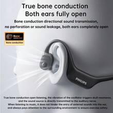 PHILIPS 藍牙耳機TAA6609 骨傳導無線運動耳機 配戴舒適 持久續航 IP68防水防塵 Type-C充電介面 AI雙麥降噪 磁吸充電 黑色 - 黑色 - 查看 2