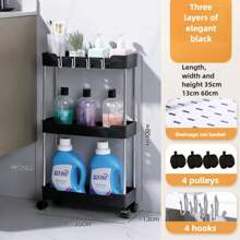 Multi - Layer 360 °   Rotating Storage Cart In ABS - Space - Saving, For Dorms & Kitchen,Bathroom,Non-Slip And Durable