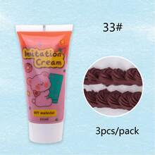3pcs*50g 33 Colors Available Candy Color Simulation Cream Glue Colorful Cream Clay For Diy Phone Case Kit/Carfts Decoration Silicone Cream Adhesive For Diy Jewelry Random Packing